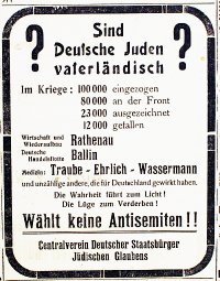 Anzeige 1924: Sind deutsche Juden vaterländisch?