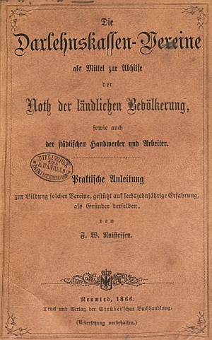 Raiffeisen-Buch: Darlehnskassen-Vereine (1866)