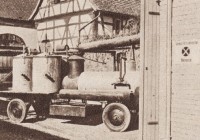 Dämpfkolonne einer Raiffeisen-Genossenschaft, 1935