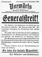 Generalstreik - Vorwärts-Extrablatt 9. November 1918
